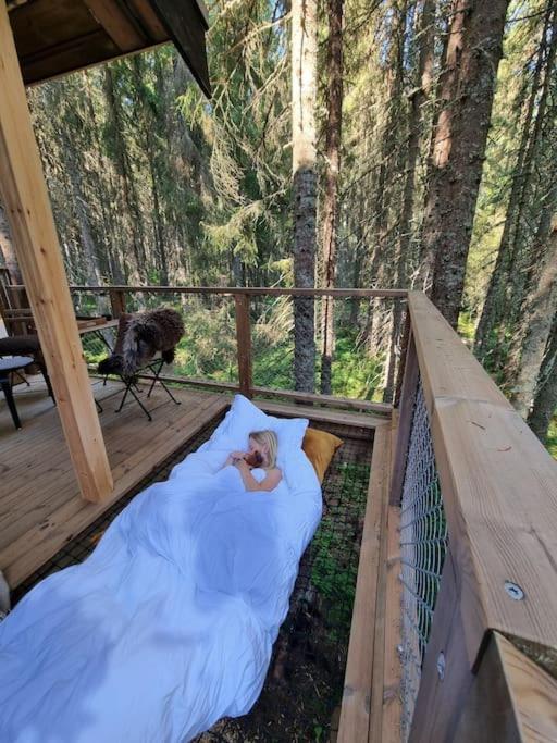 Отель Treetop Ekne - Hytte I Skogen Med Hengebru Левангер Экстерьер фото