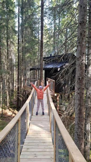 Отель Treetop Ekne - Hytte I Skogen Med Hengebru Левангер Экстерьер фото